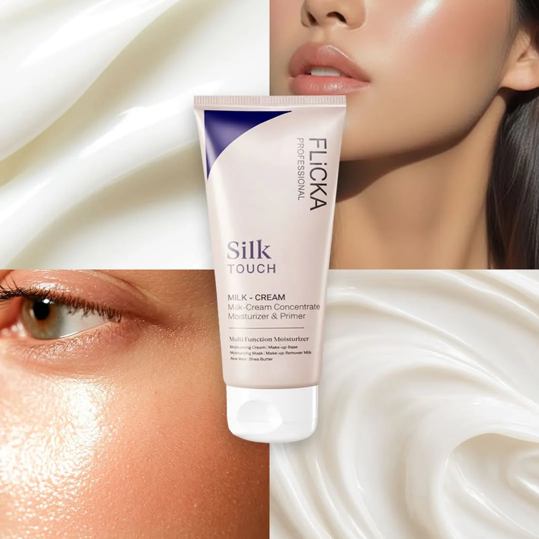 Flicka Perfect Glow Trio | Silk Touch Milk-Cream Primer + High Coverage HD Foundation with SPF | Pore-Blurring, 16H Long-Wear & Airbrush Finish
