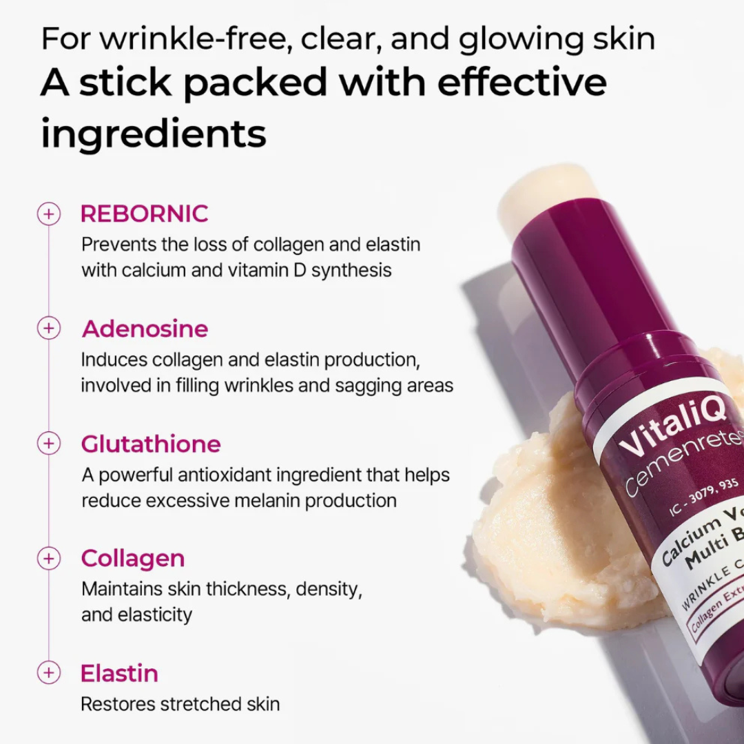 Calcium & Collagen Balm Stick | Remove Wrinkles, Smile Lines & Gives Hydration & Glow