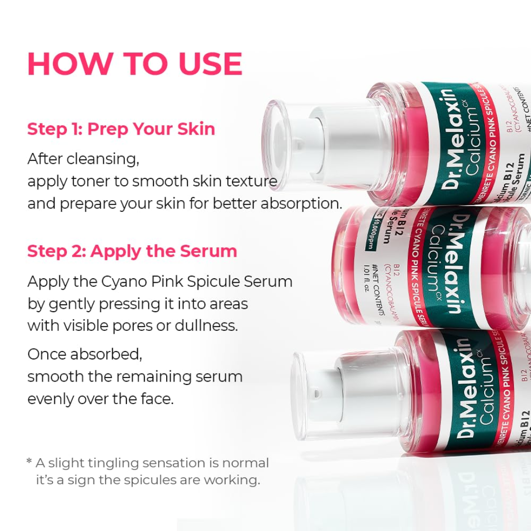 Dr. Melaxin Ultimate Skin Deal | Cyano Pink Spicule Serum + Picotonic Shot Ampoule | Pore Tightening, Anti-Aging & Anti-Pigmentation Duo
