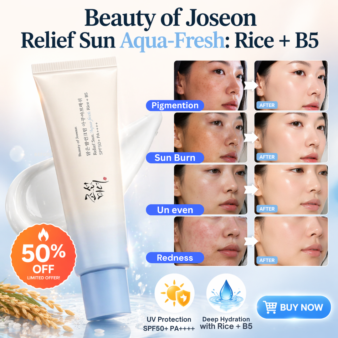 Beauty of Joseon Relief Sun Aqua-Fresh - UV Protection & Deep Hydration – With Rice Extract & Panthenol (B5) – Soothes, Repairs & Protects – For Pigmentation, Sun Burn, Redness & Uneven Tone