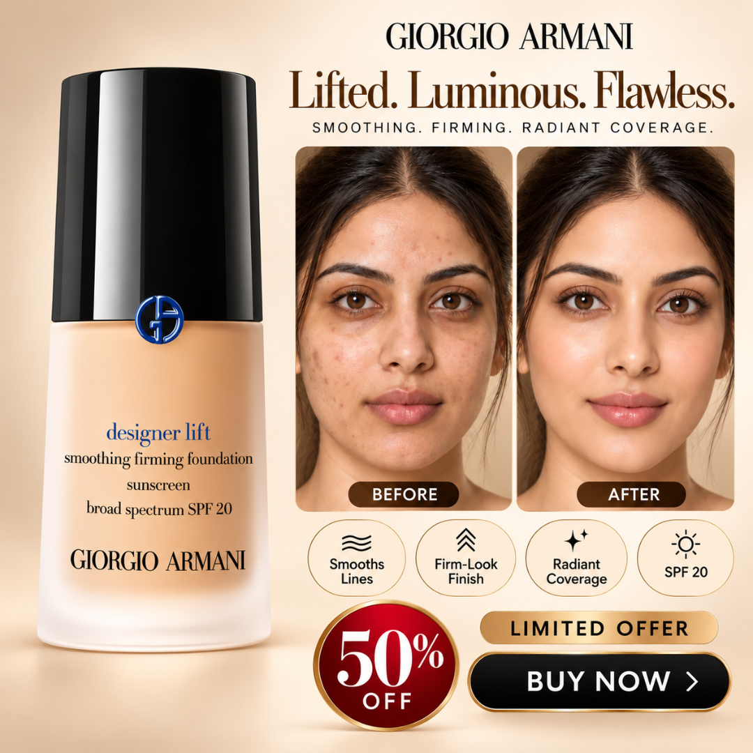 Giorgio Armani Designer Lift Smoothing Firming Foundation – SPF 20 Radiant Coverage & Instant Micro-Lifting Base