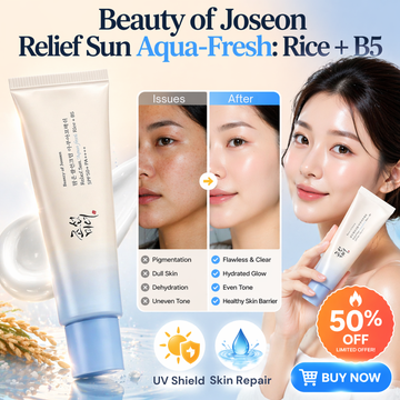 Beauty of Joseon Relief Sun Aqua-Fresh - UV Protection & Deep Hydration – With Rice Extract & Panthenol (B5) – Soothes, Repairs & Protects – For Pigmentation, Sun Burn, Redness & Uneven Tone