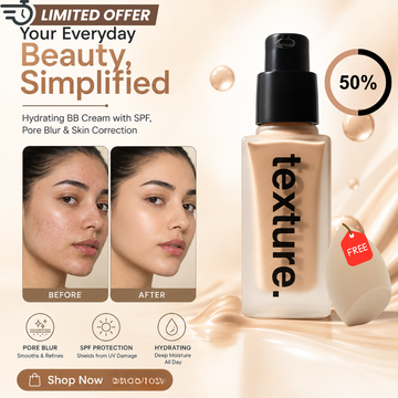 Texture Corrector BB Cream – Hydrating BB Cream with SPF, Pore Blur & Skin Correction – Deep Hydration, SPF Protection, Pore Blur, Even Tone