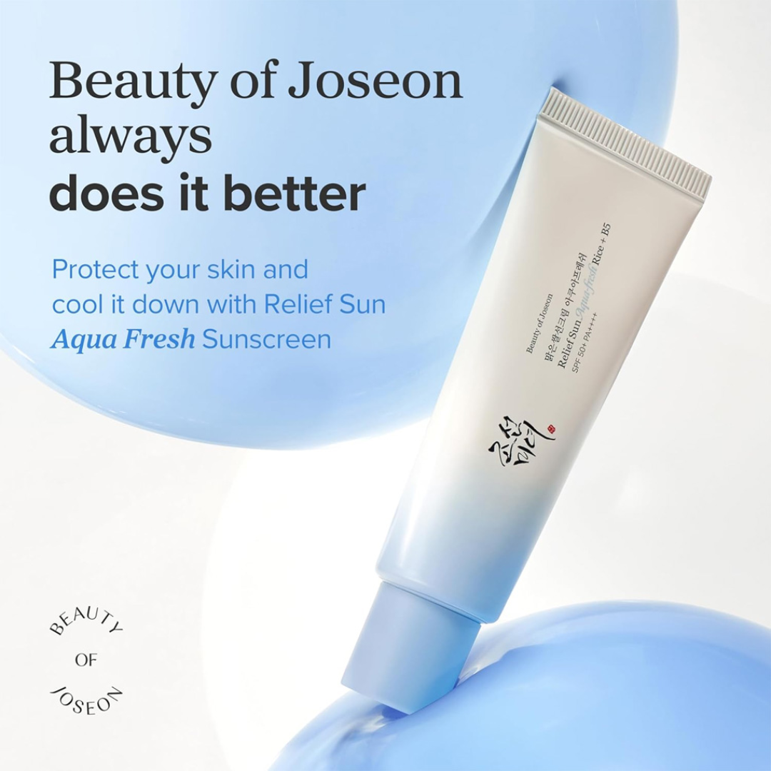 Beauty of Joseon Relief Sun Aqua-Fresh - UV Protection & Deep Hydration – With Rice Extract & Panthenol (B5) – Soothes, Repairs & Protects – For Pigmentation, Sun Burn, Redness & Uneven Tone