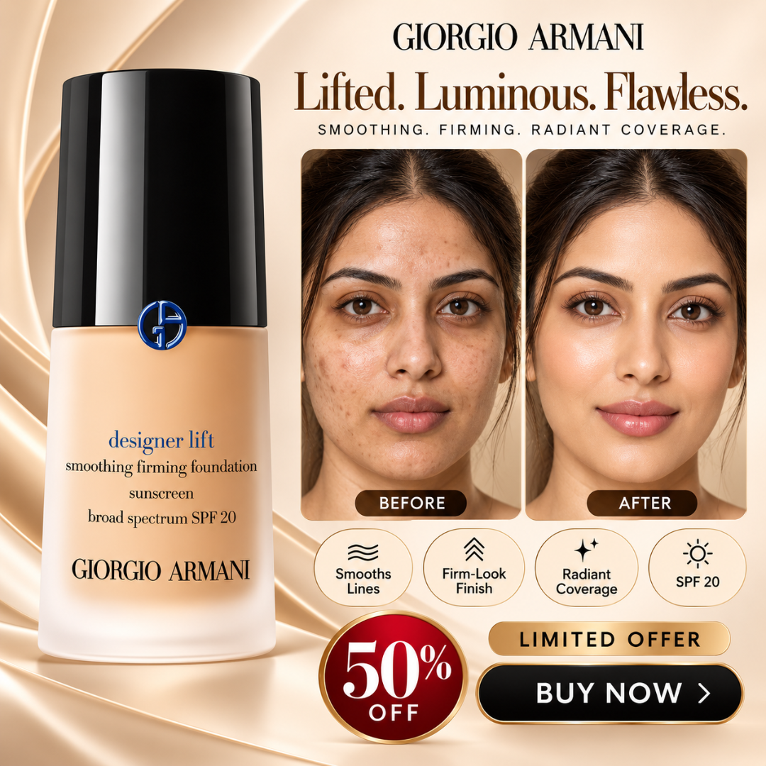 Giorgio Armani Designer Lift Smoothing Firming Foundation – SPF 20 Radiant Coverage & Instant Micro-Lifting Base