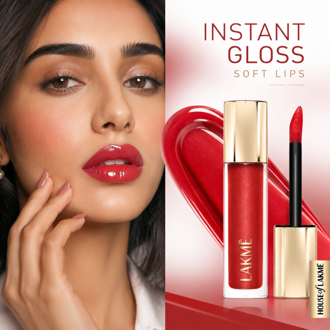 Lakmé Gloss Luxury Trio – 3D Crystal Shine – Mirror Shine, Soft Lips – Ultra Shine, Lightweight Feel