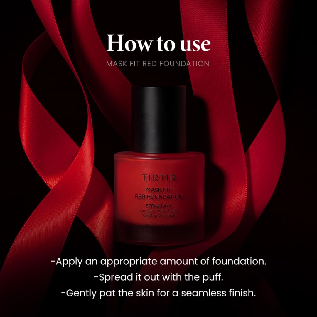 TIRTIR Mask Fit Red Foundation SPF 40 - 72H Stay Coverage Luminous & Hydrating Foundation