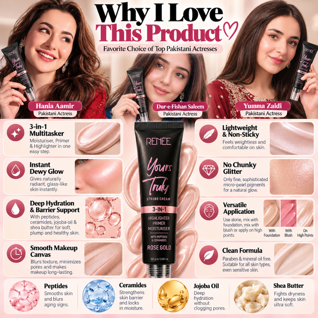 RENÉE Yours Truly Strobe Cream – 50% OFF – 3-in-1 Highlighter, Primer & Moisturiser