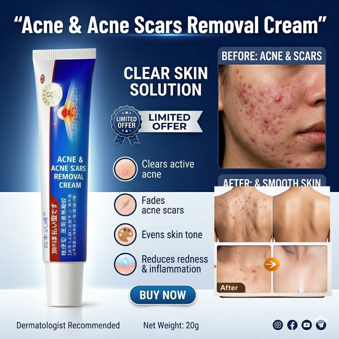 Acne & Acne Scars Removal Cream | Salicylic Acid + Niacinamide + Hyaluronic Acid + Tea Tree | Reduces Breakouts, Fades Scars & Evens Skin Tone