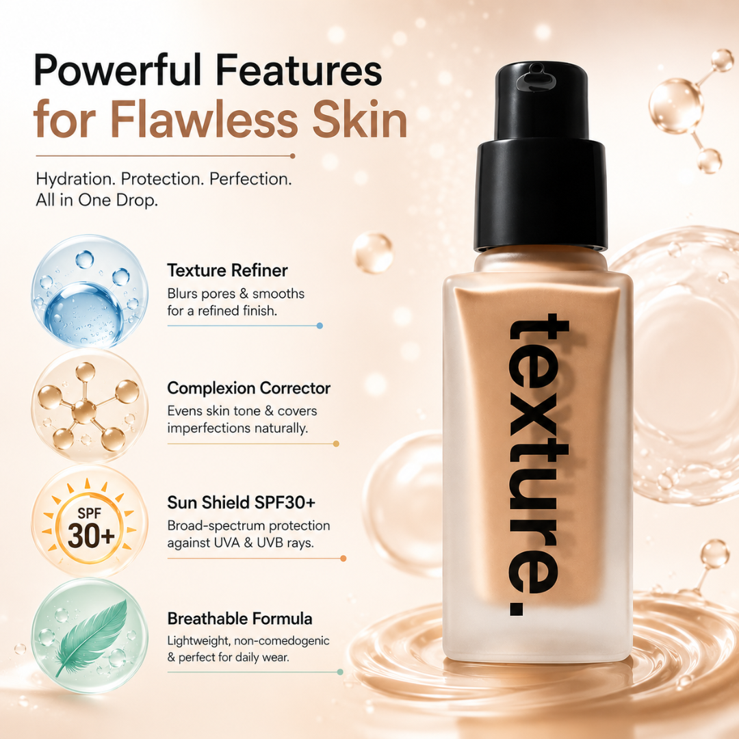 Texture Corrector BB Cream – Hydrating BB Cream with SPF, Pore Blur & Skin Correction – Deep Hydration, SPF Protection, Pore Blur, Even Tone