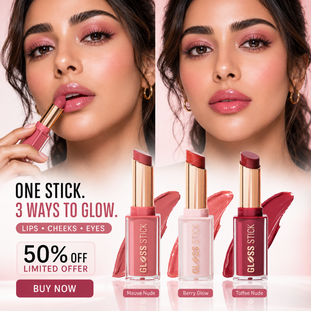 Revolution Pout Lip Gloss Stick – Glossy Color, All Day Confidence – Lipstick + Gloss in One Stroke – Multi-Use for Lips, Cheeks & Eyes