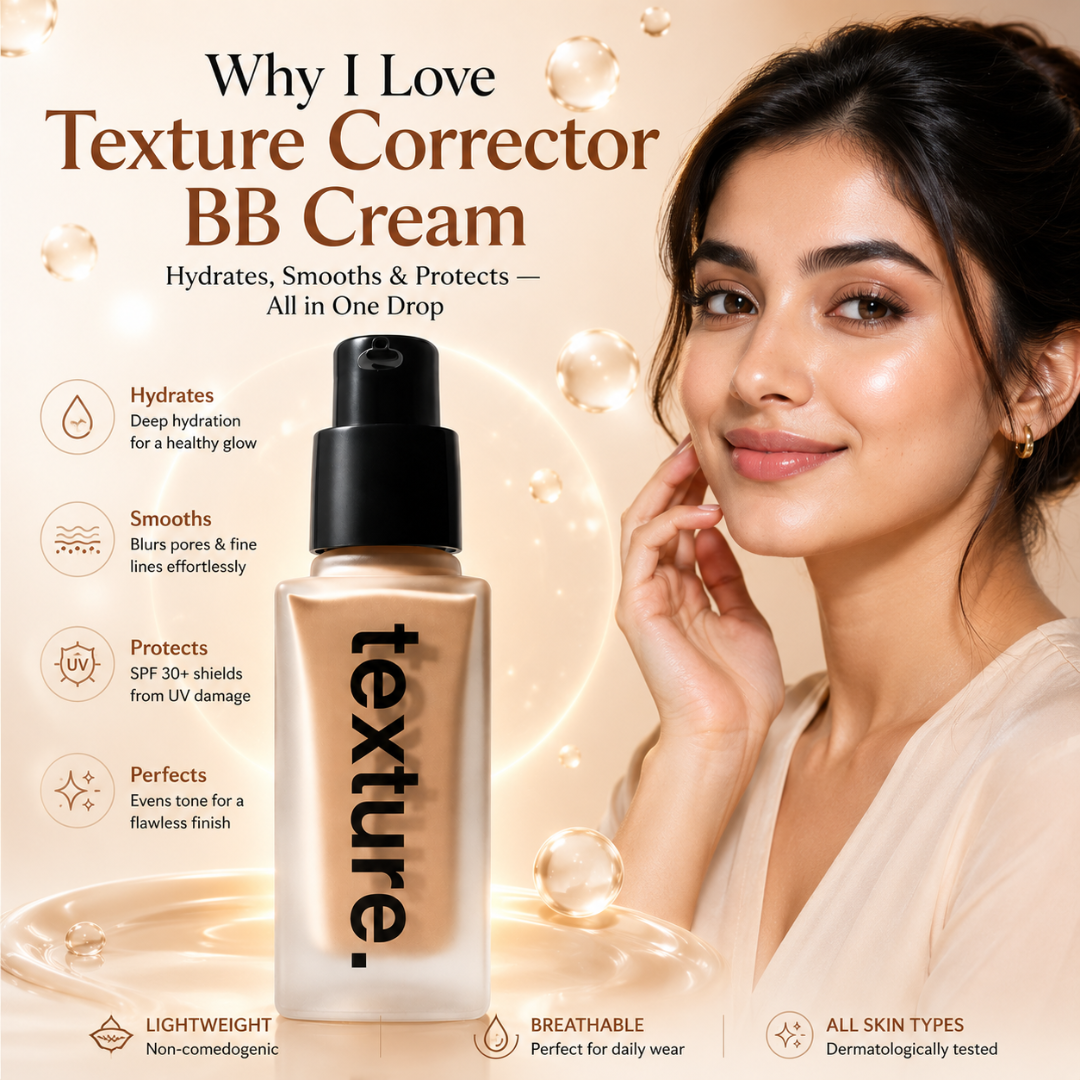 Texture Corrector BB Cream – Hydrating BB Cream with SPF, Pore Blur & Skin Correction – Deep Hydration, SPF Protection, Pore Blur, Even Tone