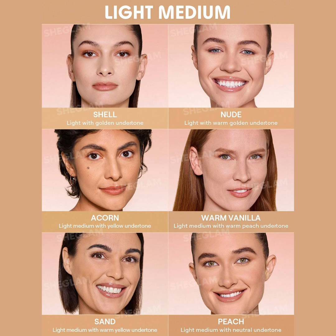 SHEGLAM 48H Powder Tech Cushion Foundation - Sweatproof & Buildable Matte Finish