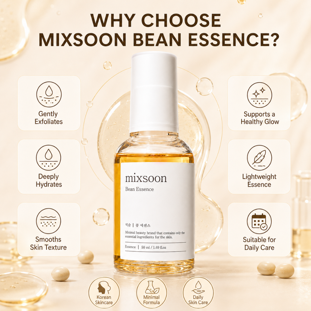 mixsoon Bean Essence – 50% OFF – Nourish, Refine & Reveal Radiance – Minimal Ingredients, Maximum Results – Smooths Texture, Deeply Hydrates, Refines Pores, Boosts Glow