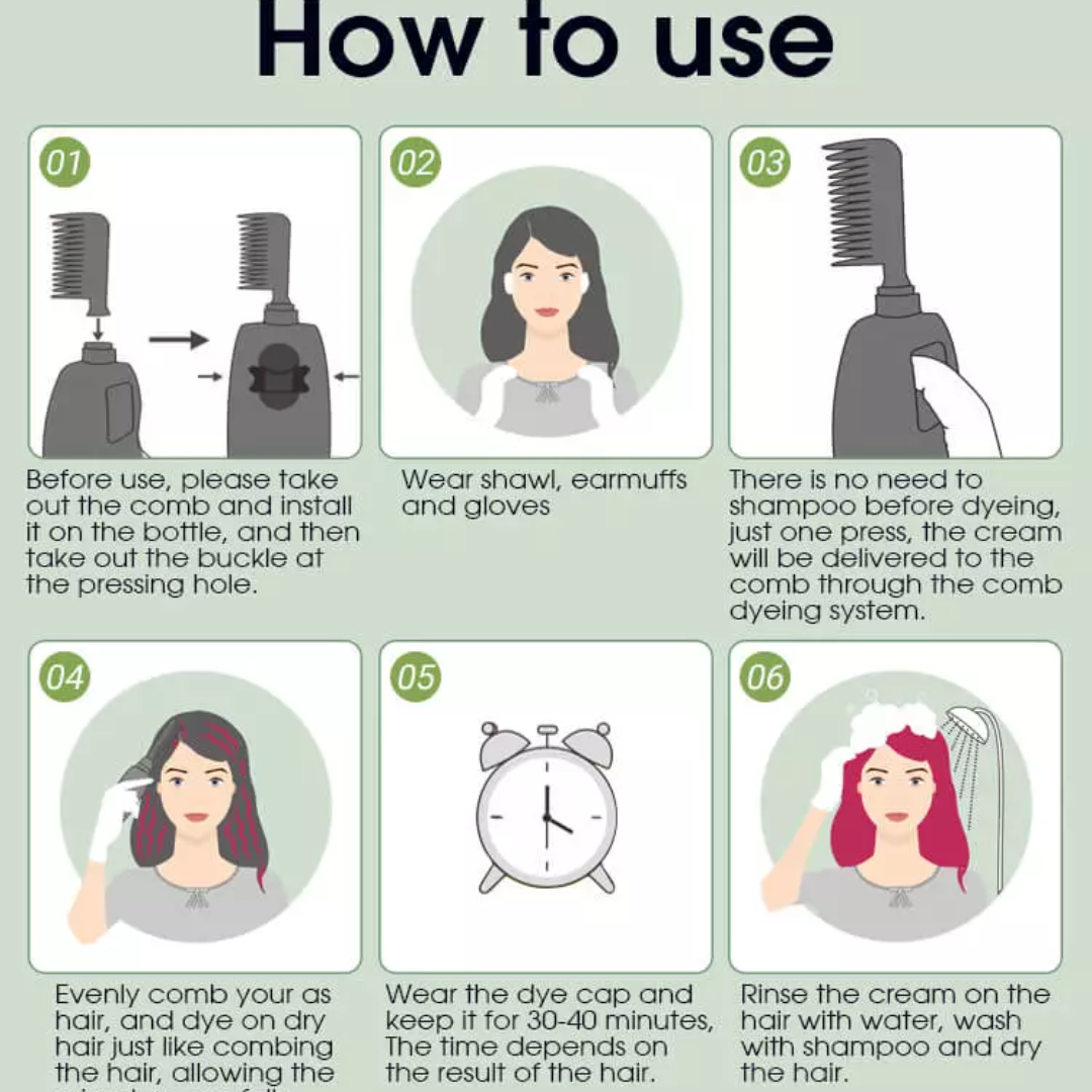 Dexe® Hair Color Comb – Instant Gray Coverage in 1 Minute – Natural & Long-Lasting – Easy No-Mix Comb Applicator – Enriched with Ginseng & Ginkgo Biloba